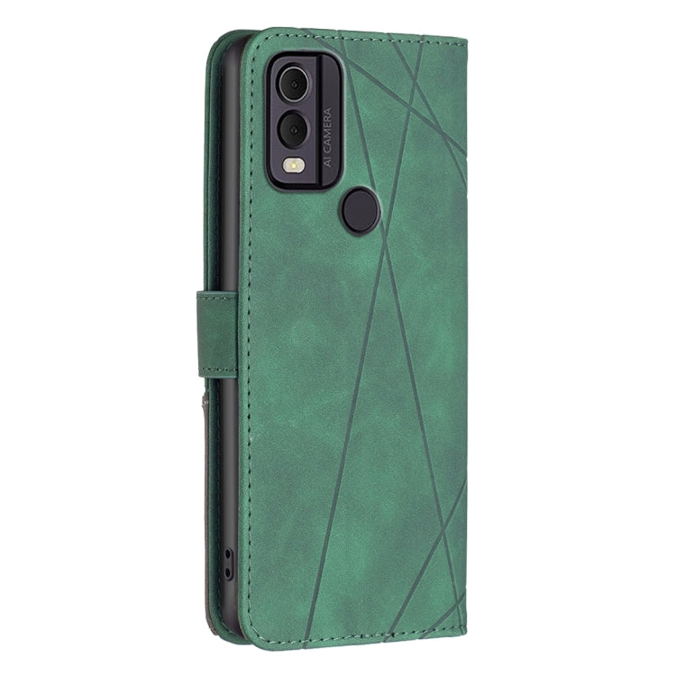 For Nokia C22 Magnetic Buckle Rhombus Texture Leather Phone Case