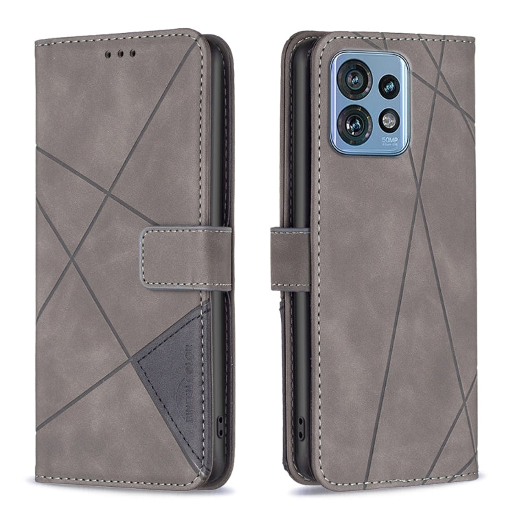 For Motorola Edge 40 Pro 5G / Moto X40 / X40 Pro Magnetic Buckle Rhombus Texture Leather Phone Case