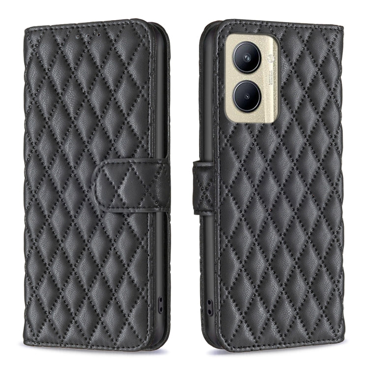 For Realme C33 Diamond Lattice Wallet Flip Leather Phone Case