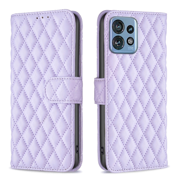 For Motorola Edge 40 Pro 5G / Moto X40 / X40 Pro Diamond Lattice Wallet Flip Leather Phone Case