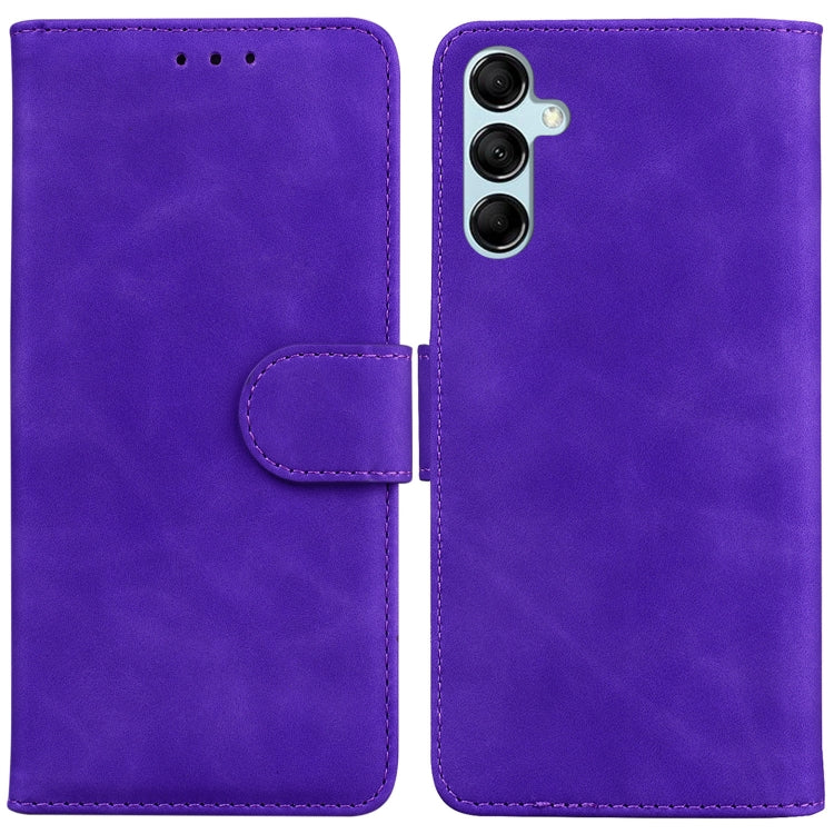 For Samsung Galaxy M14 Skin Feel Pure Color Flip Leather Phone Case