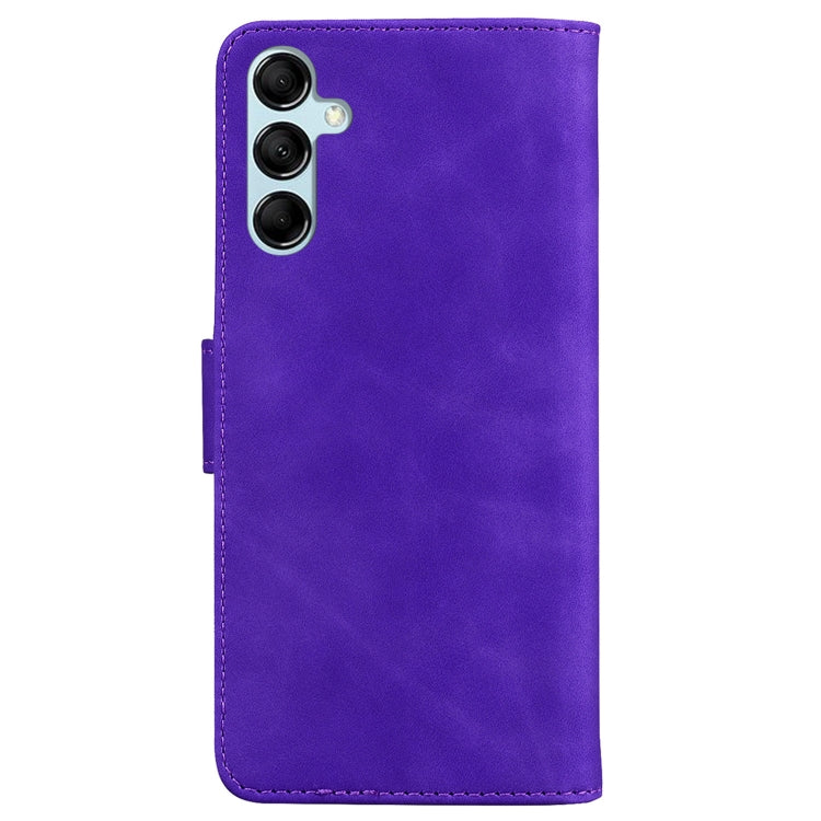 For Samsung Galaxy M14 Skin Feel Pure Color Flip Leather Phone Case