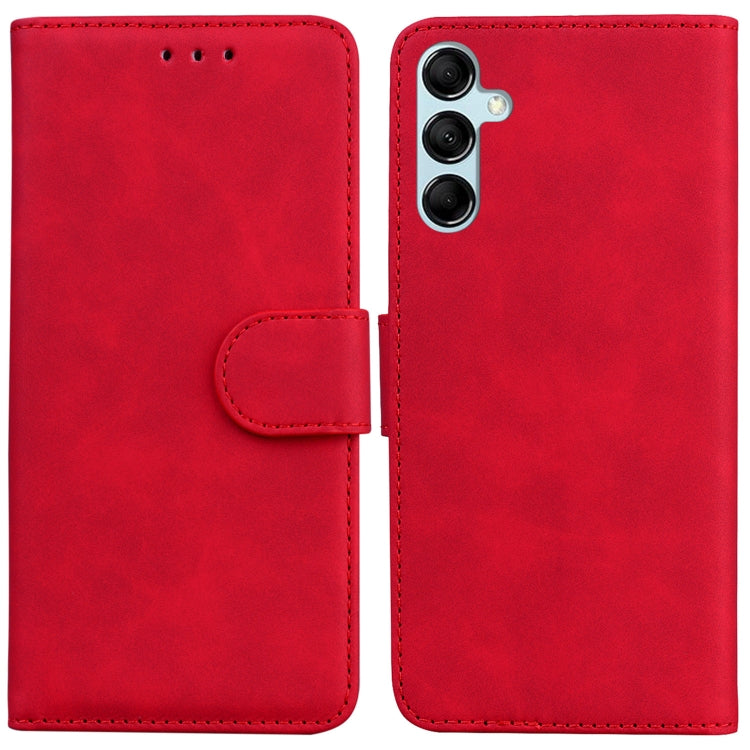 For Samsung Galaxy M14 Skin Feel Pure Color Flip Leather Phone Case