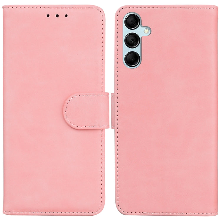 For Samsung Galaxy M14 Skin Feel Pure Color Flip Leather Phone Case