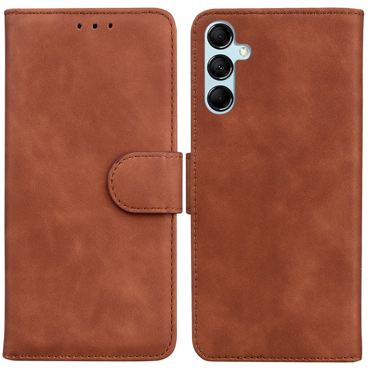 For Samsung Galaxy M14 Skin Feel Pure Color Flip Leather Phone Case