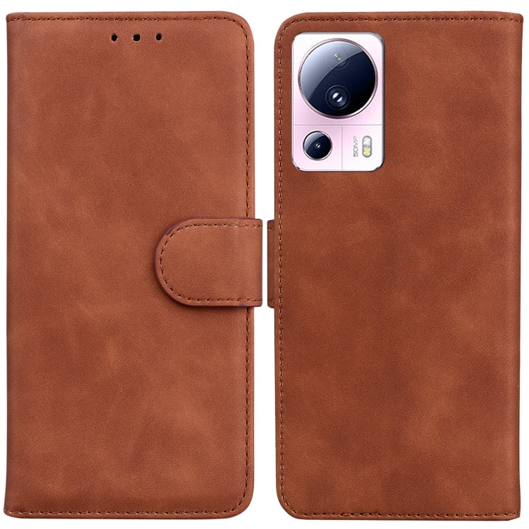 For Xiaomi 13 Lite / Civi 2 Skin Feel Pure Color Flip Leather Phone Case