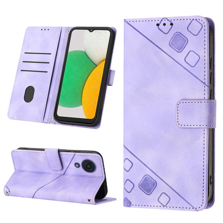 For Samsung Galaxy A03 Core Skin-feel Embossed Leather Phone Case