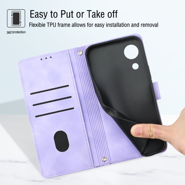 For Samsung Galaxy A03 Core Skin-feel Embossed Leather Phone Case