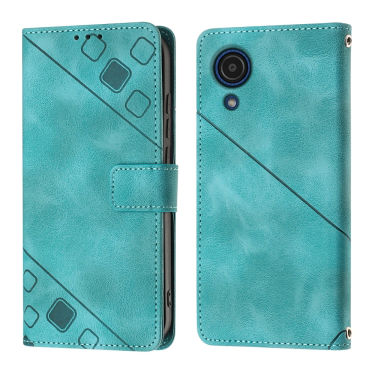 For Samsung Galaxy A03 Core Skin-feel Embossed Leather Phone Case