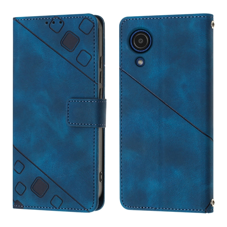 For Samsung Galaxy A03 Core Skin-feel Embossed Leather Phone Case