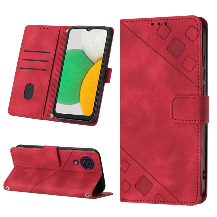 For Samsung Galaxy A03 Core Skin-feel Embossed Leather Phone Case
