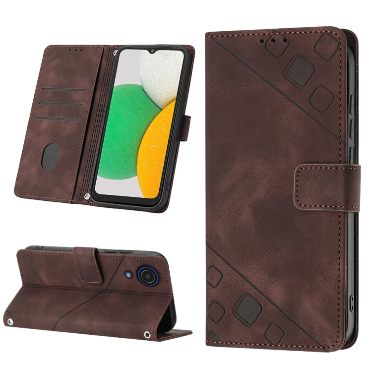 For Samsung Galaxy A03 Core Skin-feel Embossed Leather Phone Case