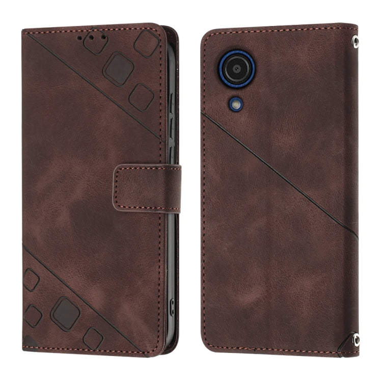 For Samsung Galaxy A03 Core Skin-feel Embossed Leather Phone Case