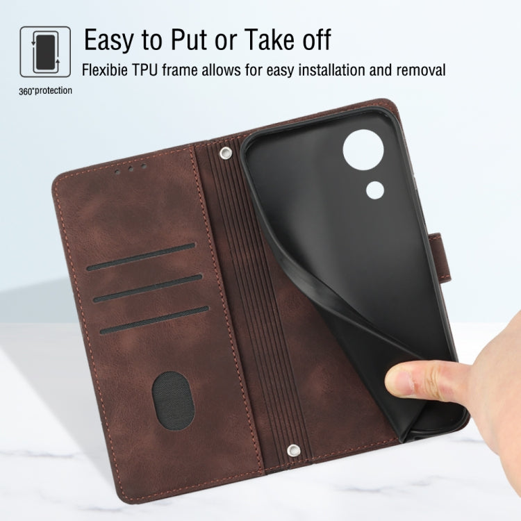 For Samsung Galaxy A03 Core Skin-feel Embossed Leather Phone Case