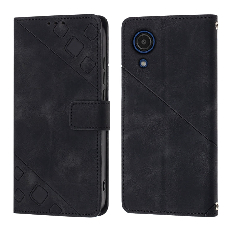 For Samsung Galaxy A03 Core Skin-feel Embossed Leather Phone Case