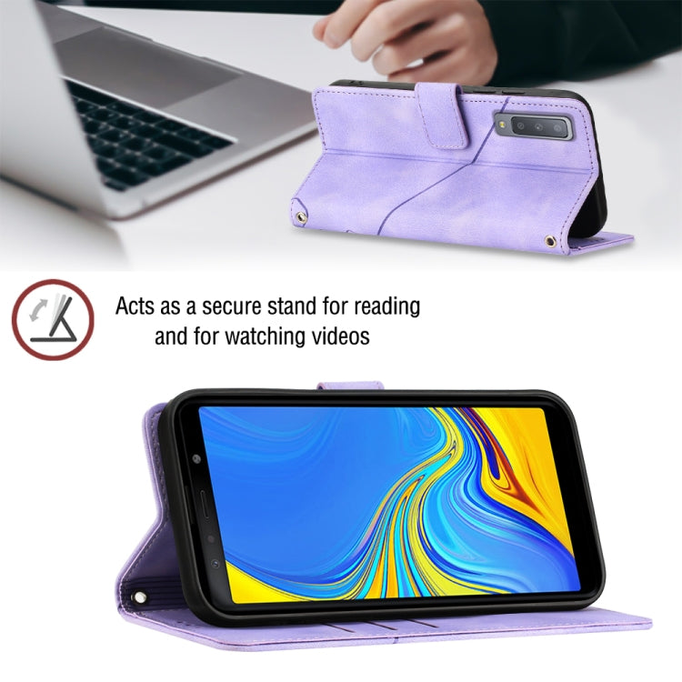 For Samsung Galaxy A7 2018 Skin-feel Embossed Leather Phone Case