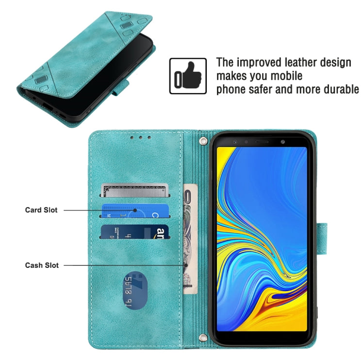 For Samsung Galaxy A7 2018 Skin-feel Embossed Leather Phone Case