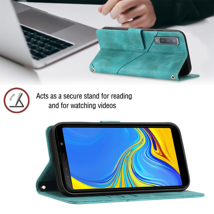 For Samsung Galaxy A7 2018 Skin-feel Embossed Leather Phone Case