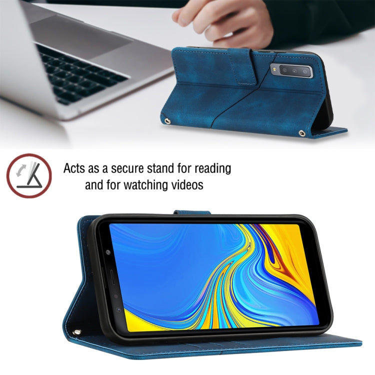 For Samsung Galaxy A7 2018 Skin-feel Embossed Leather Phone Case