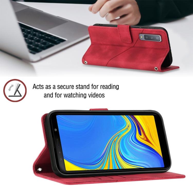 For Samsung Galaxy A7 2018 Skin-feel Embossed Leather Phone Case