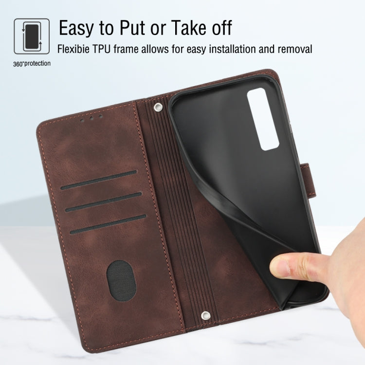 For Samsung Galaxy A7 2018 Skin-feel Embossed Leather Phone Case
