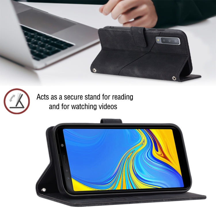 For Samsung Galaxy A7 2018 Skin-feel Embossed Leather Phone Case