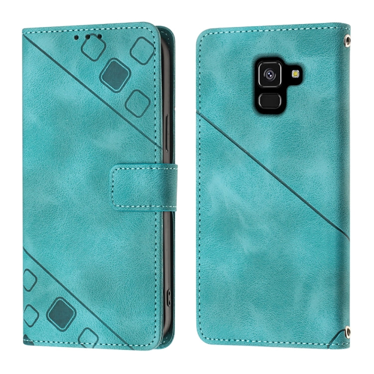 For Samsung Galaxy A8 / A5 2018 Skin-feel Embossed Leather Phone Case