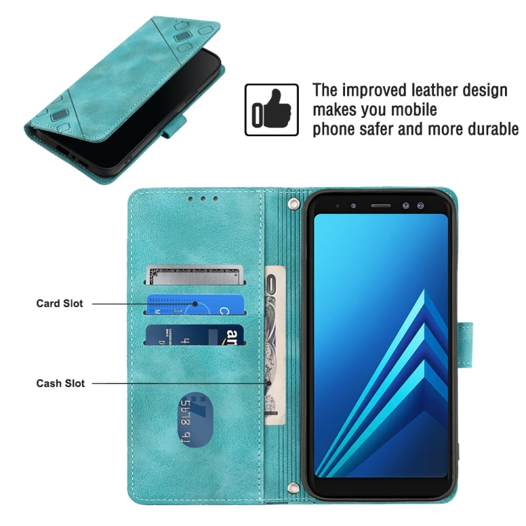 For Samsung Galaxy A8 / A5 2018 Skin-feel Embossed Leather Phone Case
