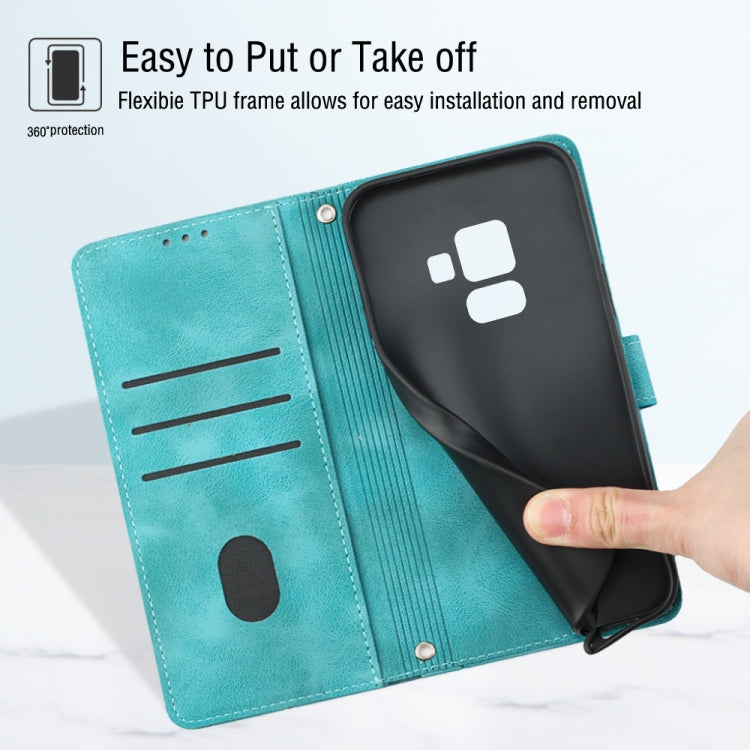 For Samsung Galaxy A8 / A5 2018 Skin-feel Embossed Leather Phone Case