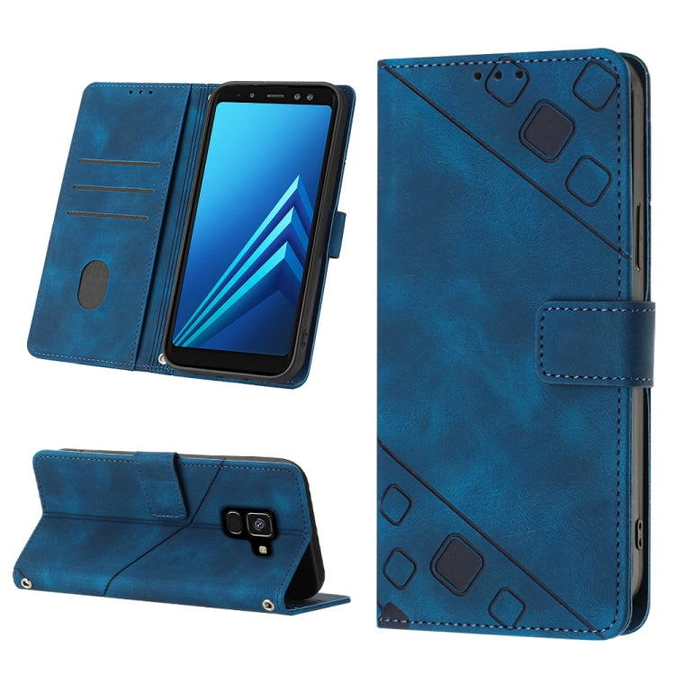 For Samsung Galaxy A8 / A5 2018 Skin-feel Embossed Leather Phone Case