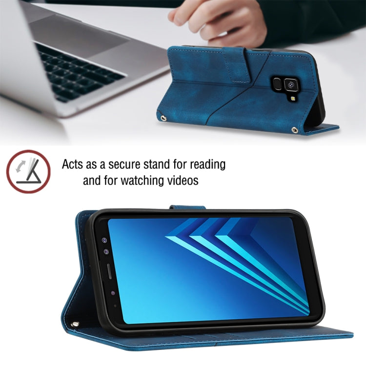 For Samsung Galaxy A8 / A5 2018 Skin-feel Embossed Leather Phone Case