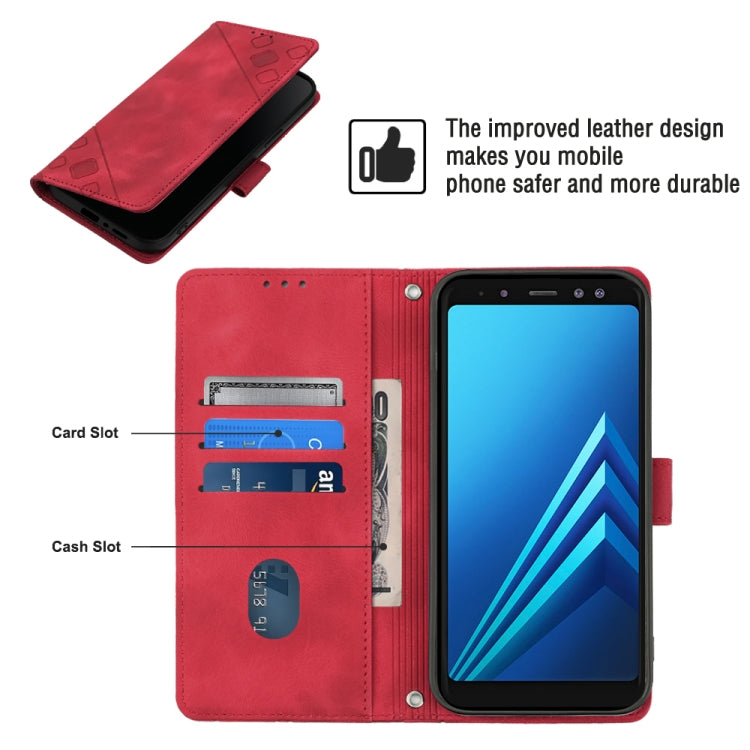 For Samsung Galaxy A8 / A5 2018 Skin-feel Embossed Leather Phone Case