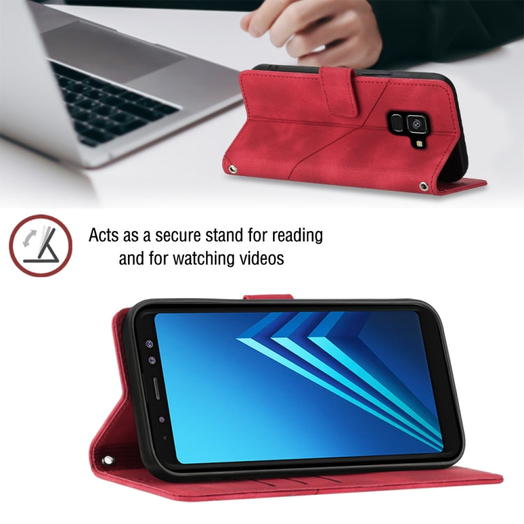 For Samsung Galaxy A8 / A5 2018 Skin-feel Embossed Leather Phone Case