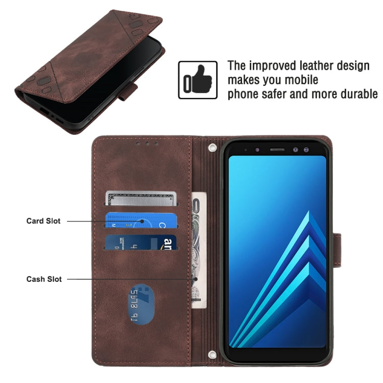 For Samsung Galaxy A8 / A5 2018 Skin-feel Embossed Leather Phone Case