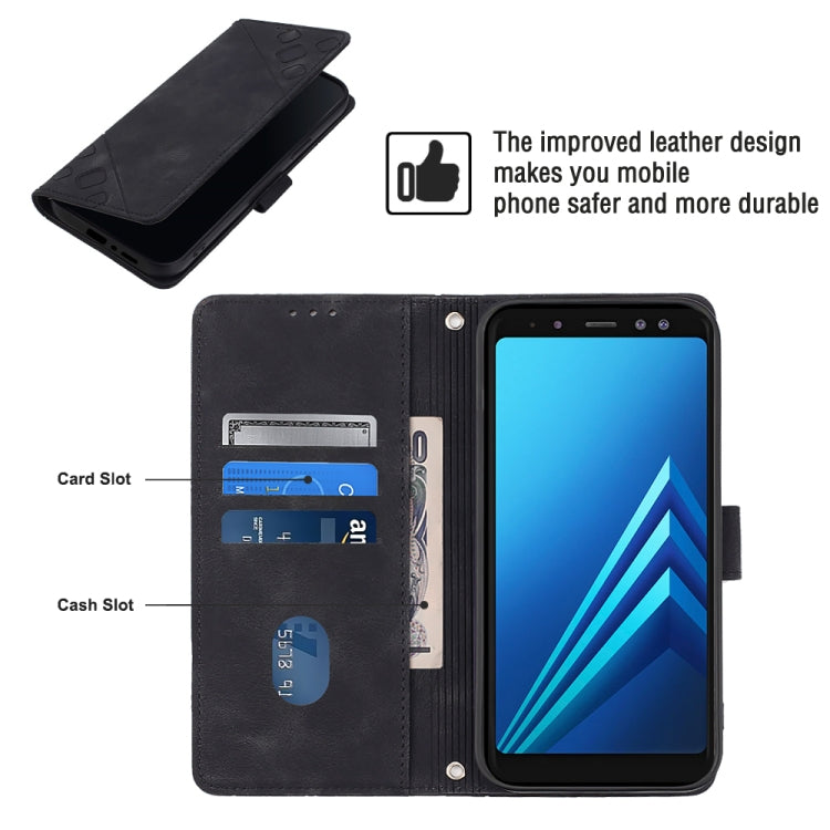For Samsung Galaxy A8 / A5 2018 Skin-feel Embossed Leather Phone Case