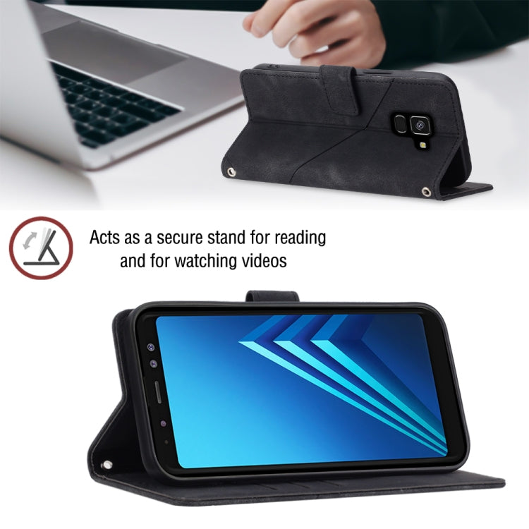 For Samsung Galaxy A8 / A5 2018 Skin-feel Embossed Leather Phone Case