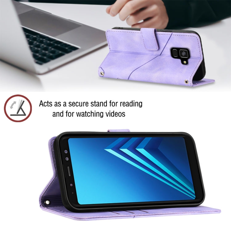 For Samsung Galaxy A8+ 2018 Skin-feel Embossed Leather Phone Case