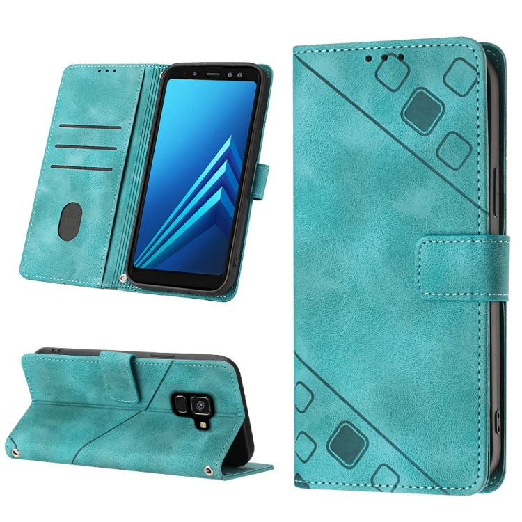 For Samsung Galaxy A8+ 2018 Skin-feel Embossed Leather Phone Case