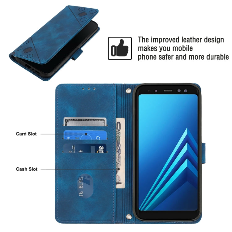 For Samsung Galaxy A8+ 2018 Skin-feel Embossed Leather Phone Case