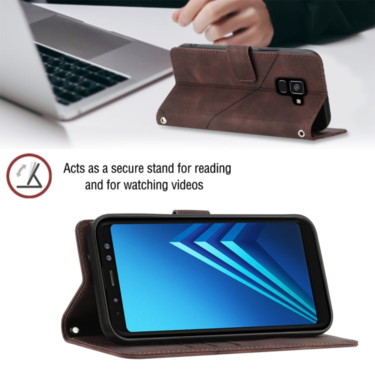 For Samsung Galaxy A8+ 2018 Skin-feel Embossed Leather Phone Case
