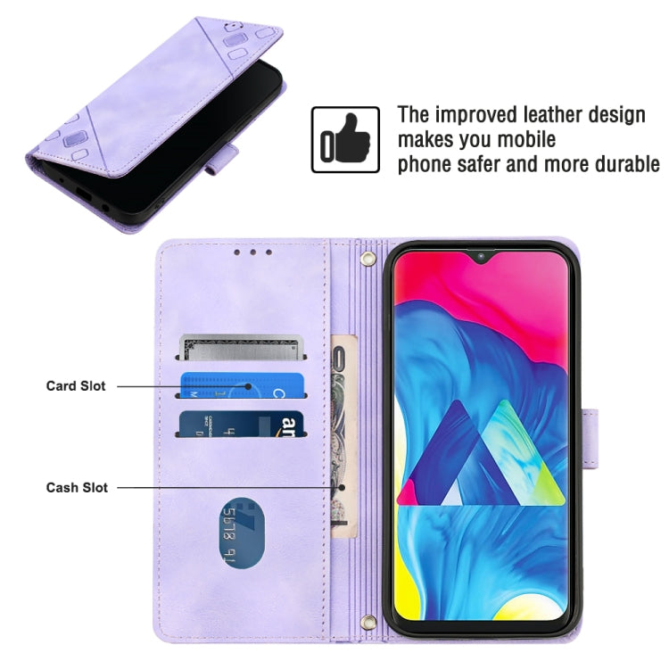 For Samsung Galaxy A10 / M10 Skin-feel Embossed Leather Phone Case