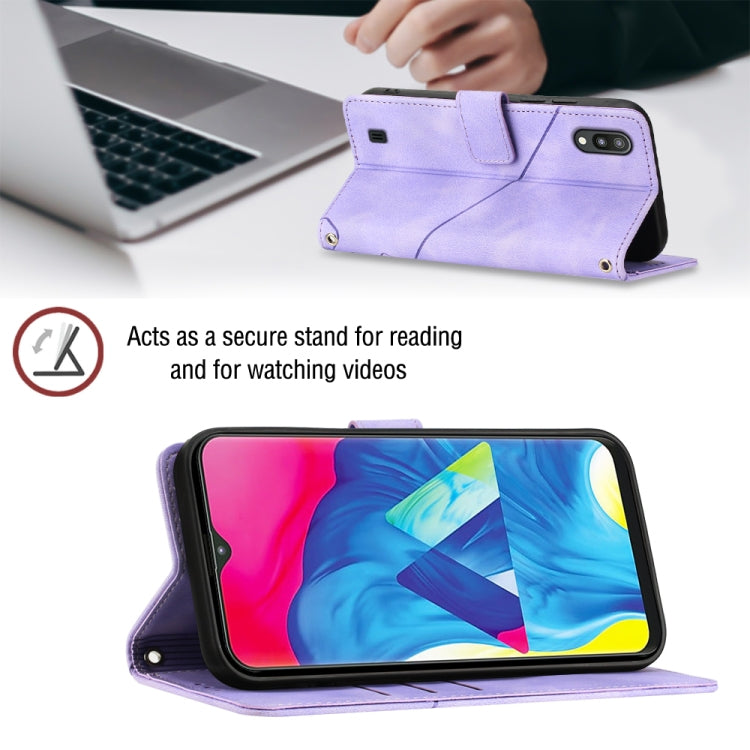 For Samsung Galaxy A10 / M10 Skin-feel Embossed Leather Phone Case