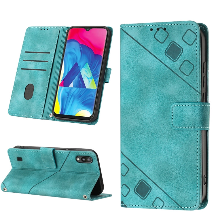 For Samsung Galaxy A10 / M10 Skin-feel Embossed Leather Phone Case