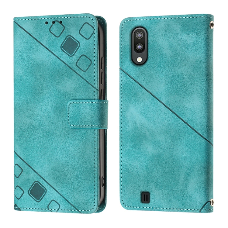 For Samsung Galaxy A10 / M10 Skin-feel Embossed Leather Phone Case