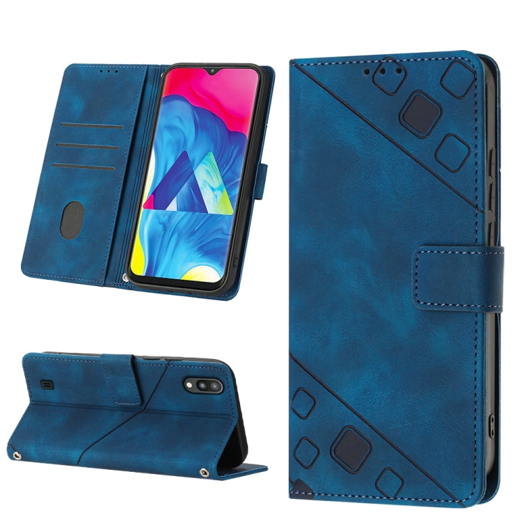 For Samsung Galaxy A10 / M10 Skin-feel Embossed Leather Phone Case