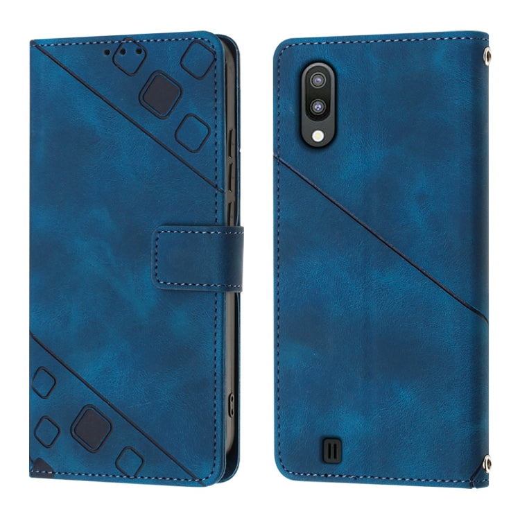 For Samsung Galaxy A10 / M10 Skin-feel Embossed Leather Phone Case
