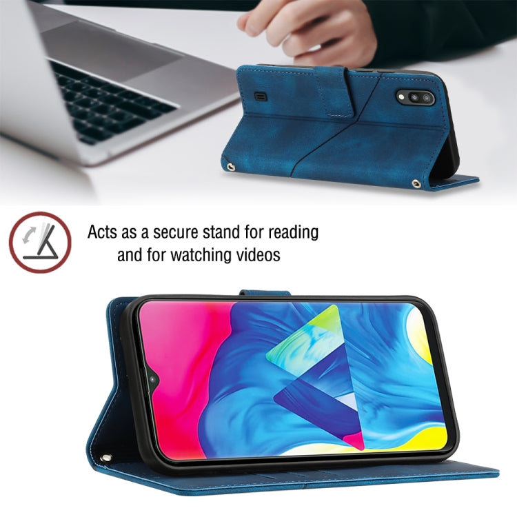 For Samsung Galaxy A10 / M10 Skin-feel Embossed Leather Phone Case