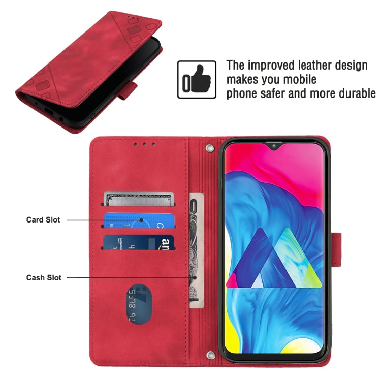 For Samsung Galaxy A10 / M10 Skin-feel Embossed Leather Phone Case