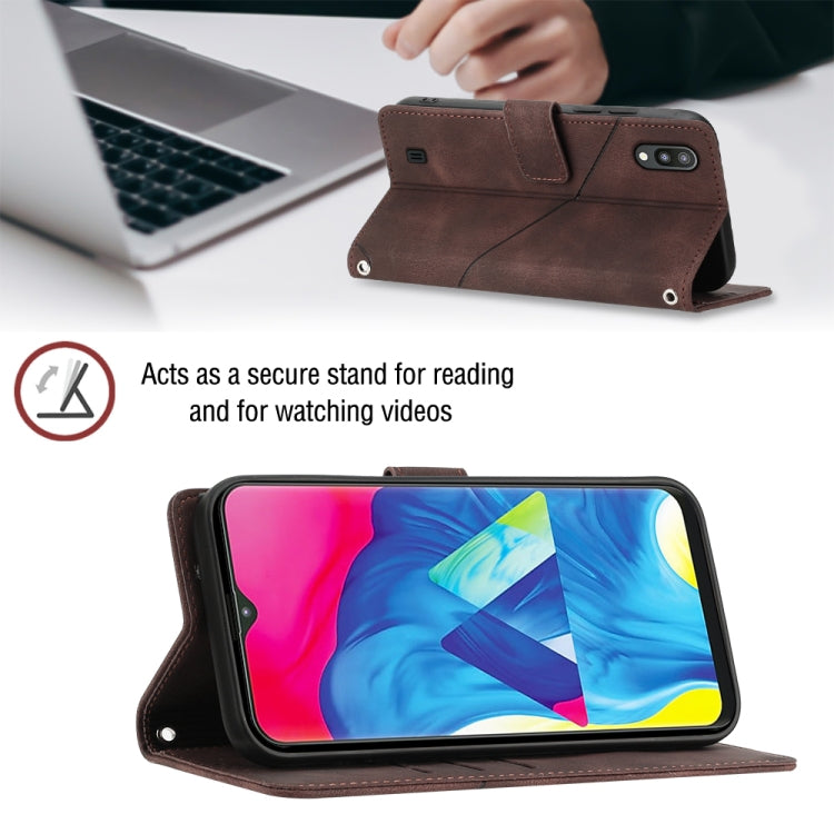 For Samsung Galaxy A10 / M10 Skin-feel Embossed Leather Phone Case