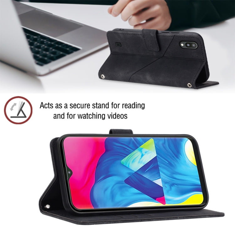 For Samsung Galaxy A10 / M10 Skin-feel Embossed Leather Phone Case